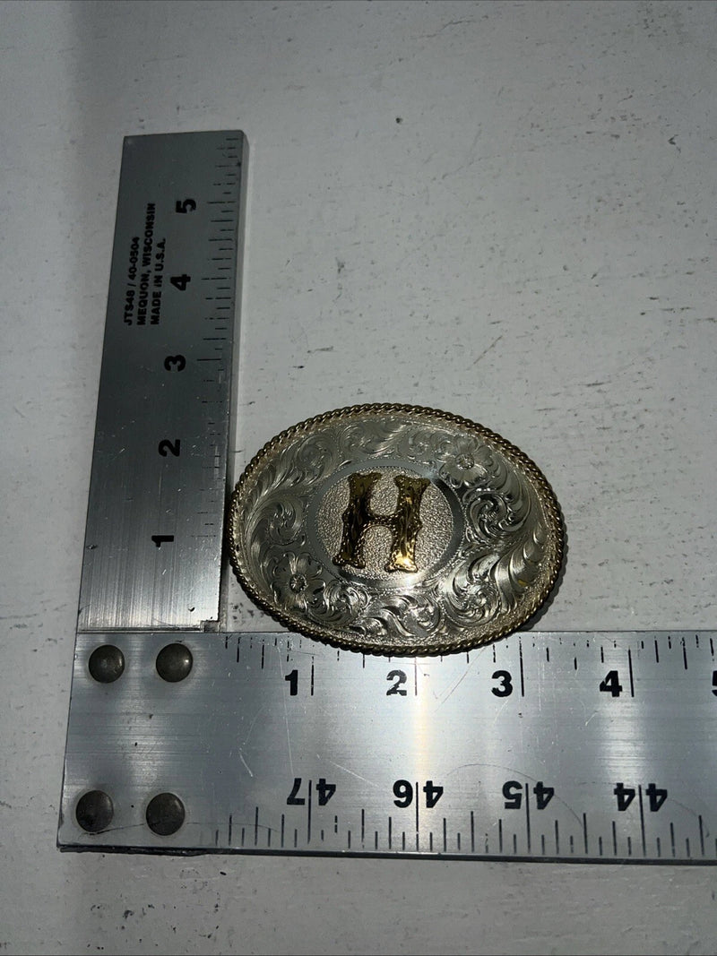 New Womens Award Design “H” Gold Belt Buckle. 1212H A-106