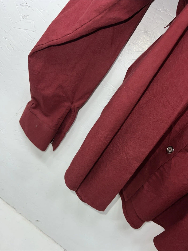 New Women’s Lila Smitty Burgundy Western Show Shirt With Fringe XL #332 UU-14