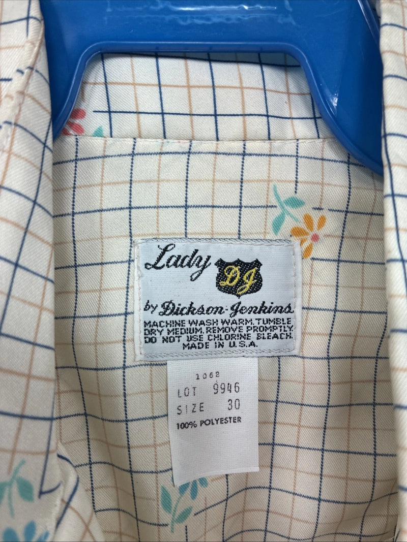 New Women’s Dickson Jenkins Yellow Printed Long Sleeve Pearl Snap Size 30 KK-12