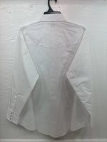 New Men’s ELY Cattleman White Long Sleeve Pearl Snap 17.5 X 35 XL R-45