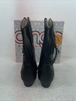 New Youth Black With Fringe Dingo Cowboy Boots. C 3220 6 D. 2-137