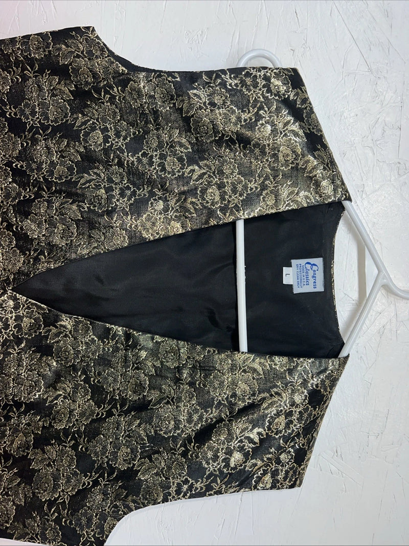 New Women’s Congress Classics Gold Black Western Show Vest Large E-606