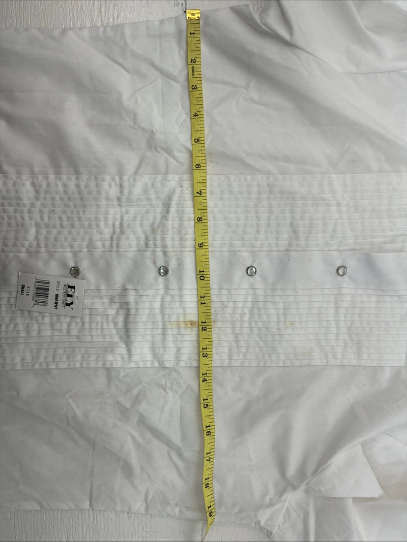 New ELY Cattleman White Long Sleeve Pearl Snap English Shirt Small X-97
