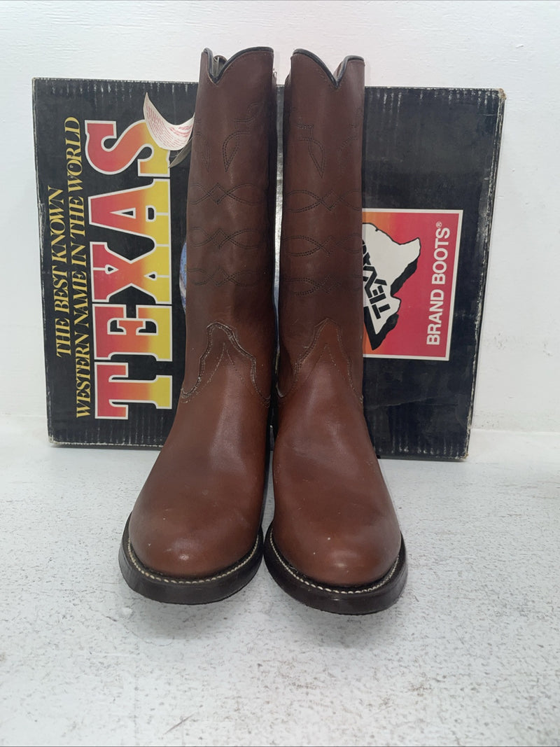 New Men’s Brown Texas Brand Cowboy Boots. 8021 9 D. 3-42