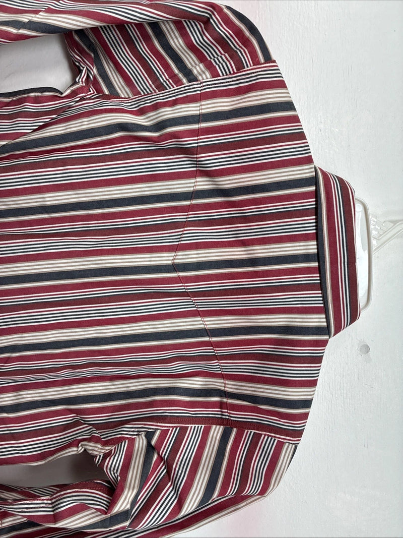 New Kids ELY Classic Red Stripe Long Sleeve Pearl Snap Small DD-138