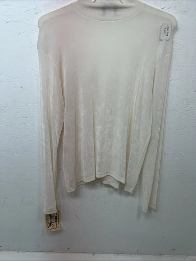 New Women’s White 1849 Authentic Ranchwear Long Sleeve Shirt Large UU-44