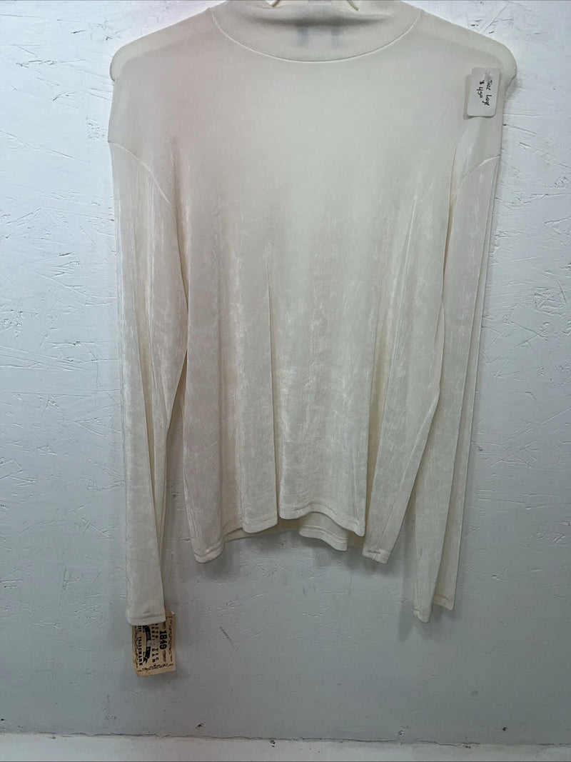 New Women’s White 1849 Authentic Ranchwear Long Sleeve Shirt Large UU-44