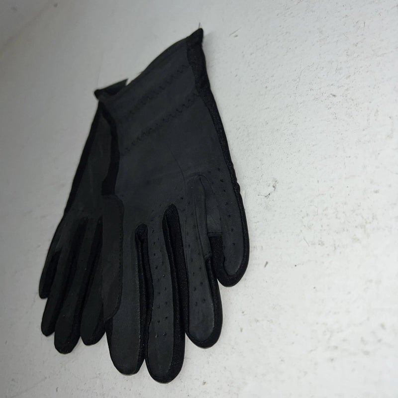 New Tuff Mate Black Riding And Show Leather Gloves Size 6 #1303 E-502