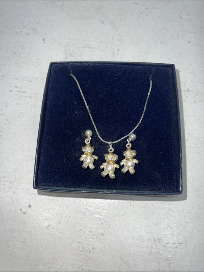 New Women’s Montana Silversmiths Teddy Bear Jewelry Set. JS227 A-63