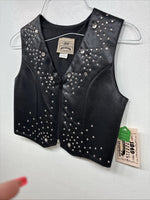 New Women’s 1848 RanchWear Black Rhinestone Sleeveless Vest Zip Up Small YY-41