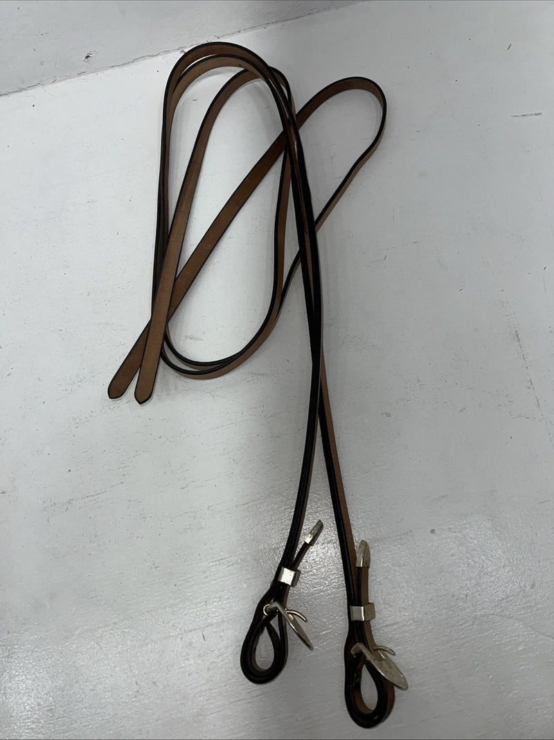 New Royal King Leather Metal Plate Browband Headstall W Split Reins #18-34 U-26