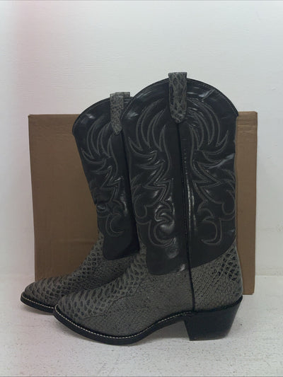 New Men’s Gray Snake Skin Texas Brand Cowboy Boots. 94312-304 9 M. 3-56