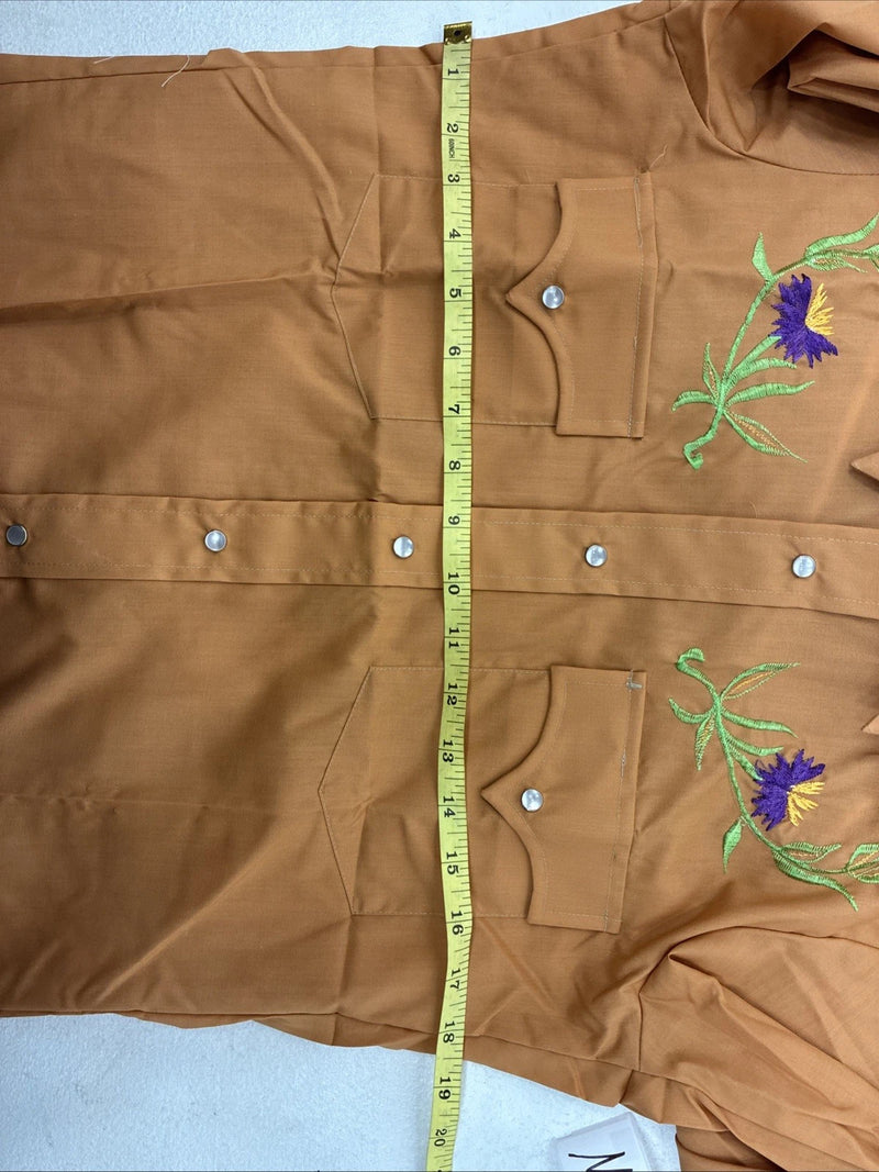 New Women’s Champion Western Orange Design Long Sleeve Pearl Snap 14.5 MM-41