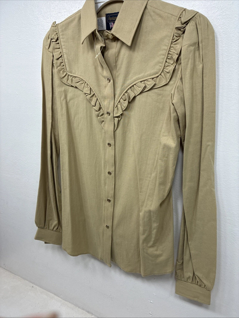 New Women’s Panhandle Slim Green Long Sleeve Pearl Snap Size 8 TT-100