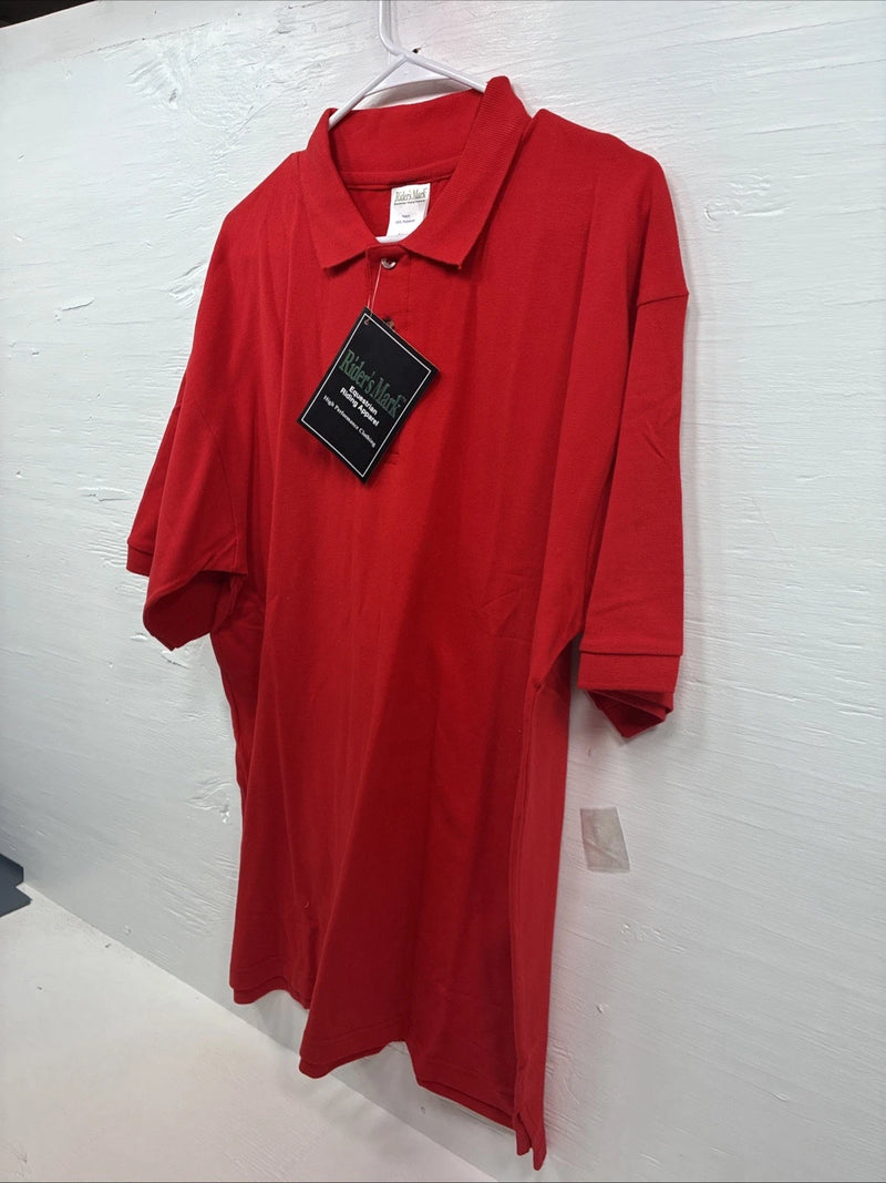 New Men’s Riders Mark Red Short Sleeve Polo Shirt XL R-33