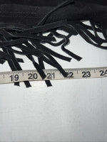 NOS Black Show Chaps With Fringe Adjustable Waist 44” N-50