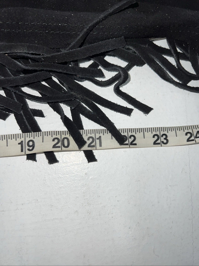 NOS Black Show Chaps With Fringe Adjustable Waist 44” N-50