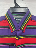New Men’s Wrangler Multicolor Stripe Long Sleeve Pearl Snap 15.5 Medium DD-3
