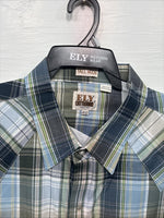 New Men’s ELY Cattleman Multiple Color Flannel Short Sleeve Pearl Snap 4XL F-48