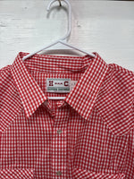 New Men’s H Bar C Red Checkered Long Sleeve Pearl Snap 2XL H-43