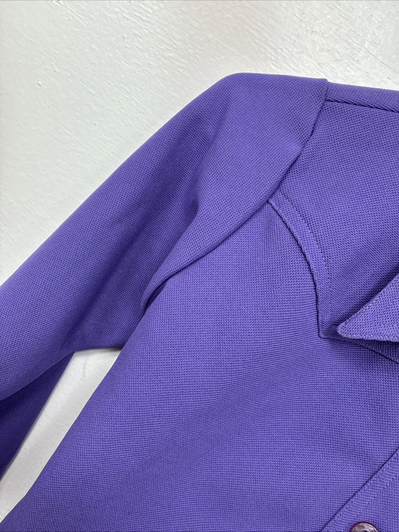 New Women’s Western Fashion Purple Long Sleeve Button Up Size 12 MM-71