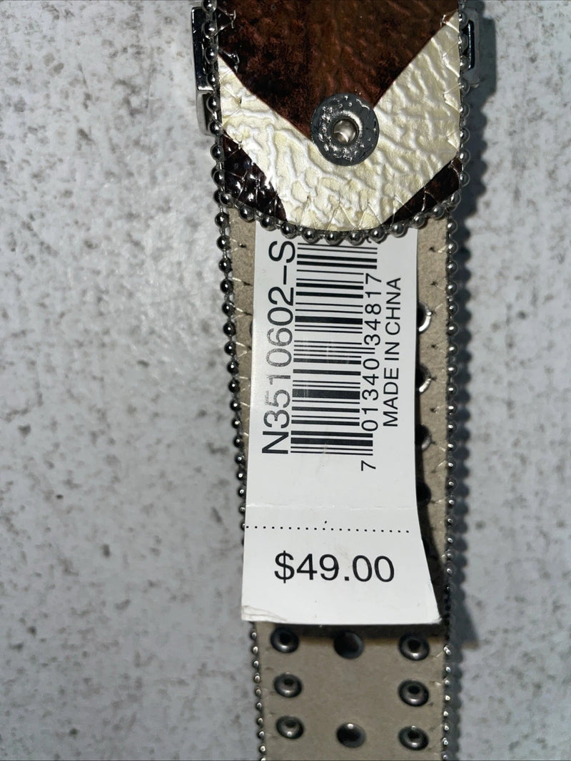 New Cow Print Genuine Leather Blazin Roxx Bling S Belt #N3510602 Z-28
