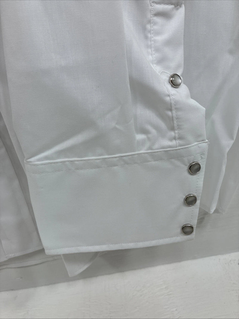 New Men’s Mesquite White Long Sleeve Pearl Snap 17.5 X 37 XL T-91