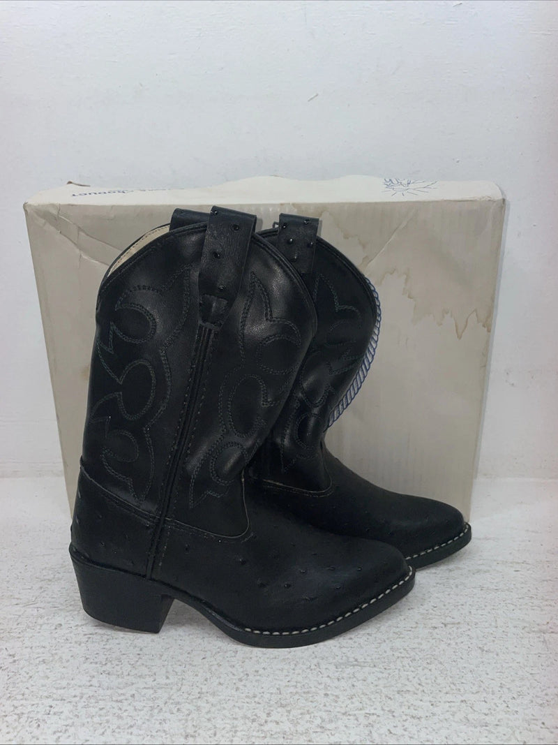 New Kids Black A Jama Product Cowboy Boots. J 9110 12.5 12 1/2. 23-3