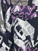 New Men’s Wrangler Black Purple Designed Long Sleeve Button Up Medium V-86