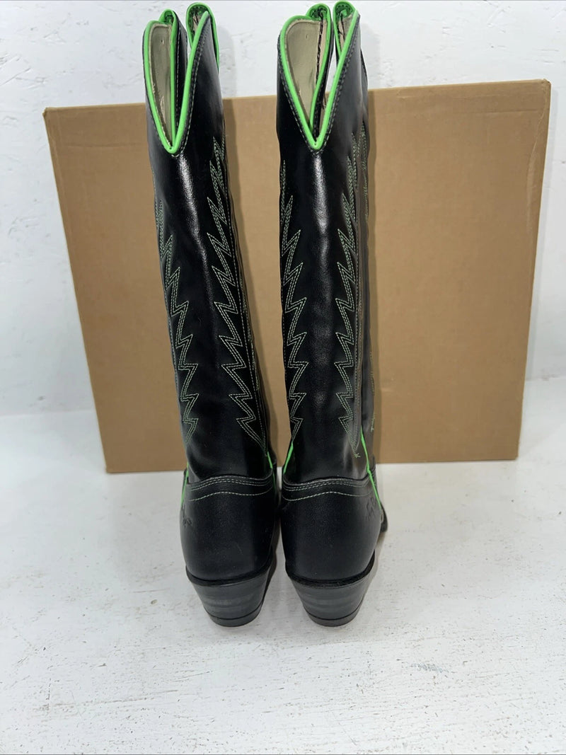 New Women’s Black And Green Kenny Rodger’s Cowboy Boots. 40314 6 M. 19-49