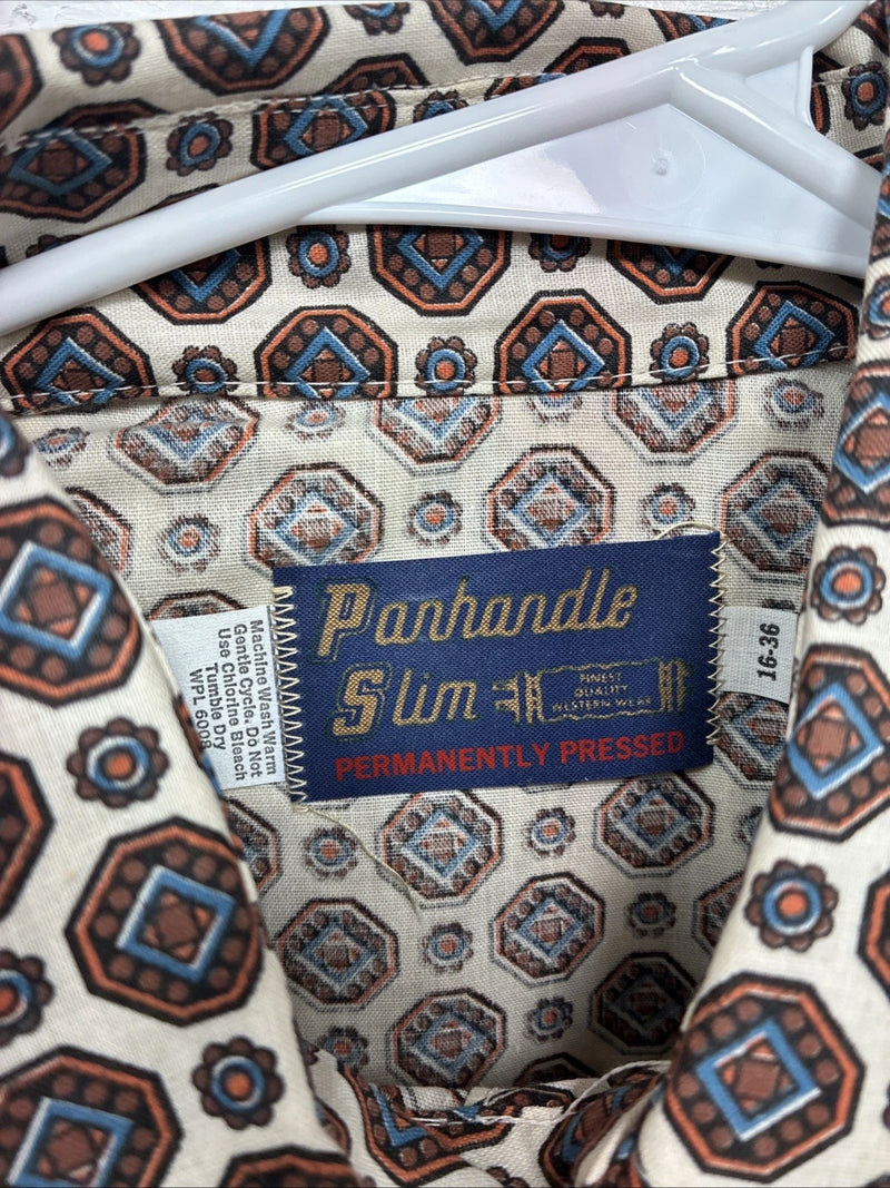 New Men’s Panhandle Slim Multicolor Design Long Sleeve Pearl Snap 16 Large CC-56