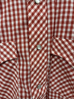 New Men’s Western Shirts Red Checkered Short Sleeve Pearl Snap  Small J-71