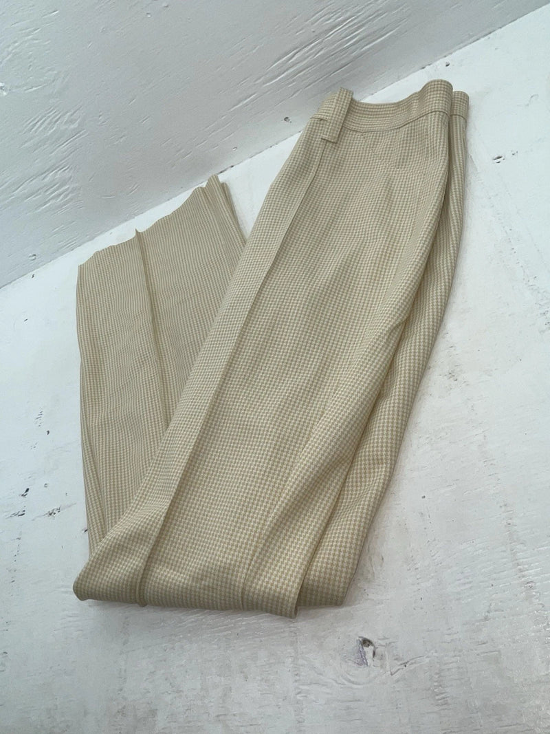 New Vintage Cream Checkered Dickson Jenkins Polyester Pants #502 XX-16