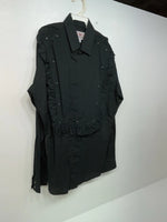 New Women’s Black Ely Country Charmer Long Sleeve Button Up Shirt M #14119 3B-35