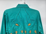 New Women’s Mine & Bills Blue Designed Long Sleeve Button Up Size Small YY-60