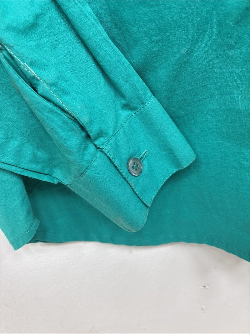 New Women’s Mine & Bills Blue Designed Long Sleeve Button Up Size Small YY-60
