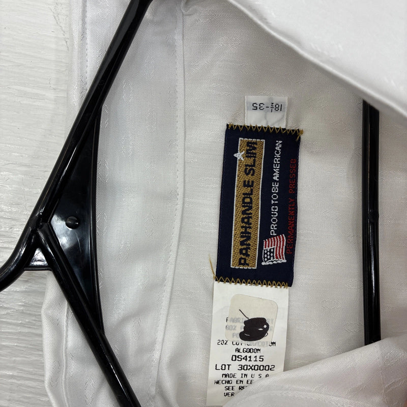 New Men’s Panhandle White Western Long Sleeve Pearl Snap 2XL E-71