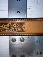 New Brown Genuine Leather Perkies Tooled 26” Belt #601 NN-6