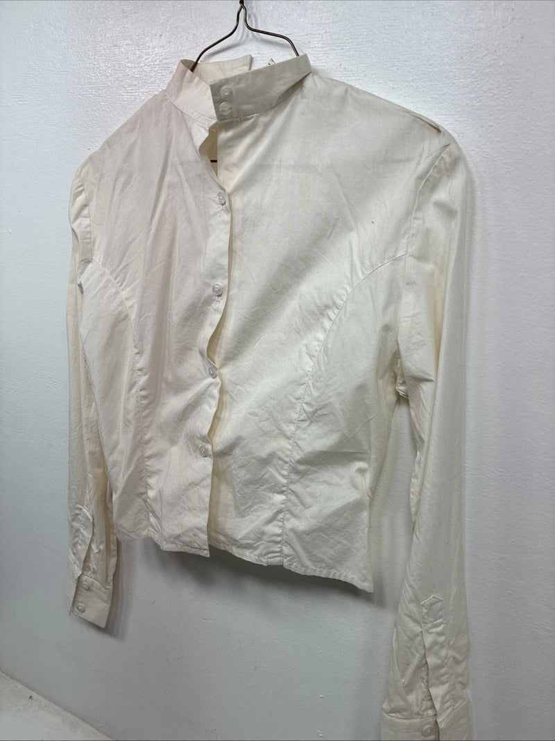 New Women’s Christine White Long Sleeve Button Up Size 8 YY-6