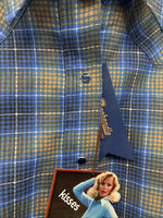 New Women’s Panhandle Slim Blue Plaid Long Sleeve Pearl Snap Size 30 KK-91