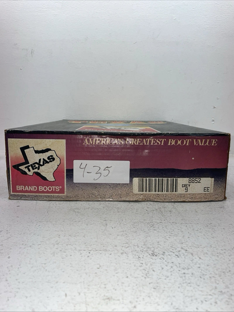 New Men’s Gray Lace Up Texas Brand Cowboy Boots. 8852 9 E E. 3-35