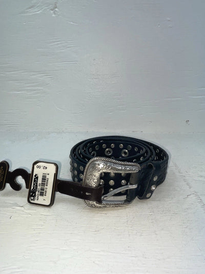 New Black Genuine Leather Nocona Silver Bling XXL Belt #N3431901 NN-119