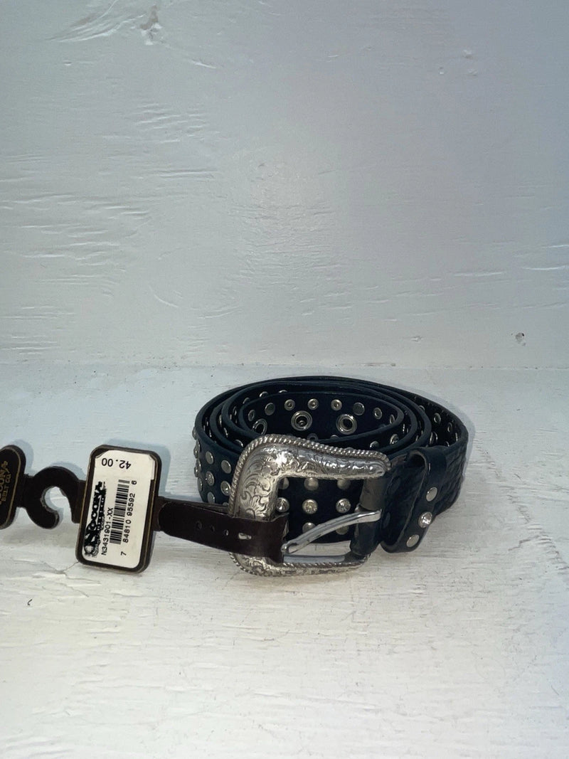 New Black Genuine Leather Nocona Silver Bling XXL Belt #N3431901 NN-119