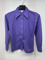 New Women’s Western Fashions Purple long Sleeve Button up Size 14 YY-14
