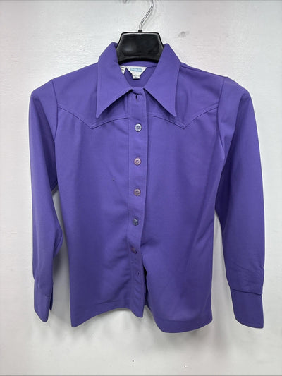 New Women’s Western Fashions Purple long Sleeve Button up Size 14 YY-14