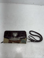 New Congress Leather Fabric Tooled Wallet #100555 P-501