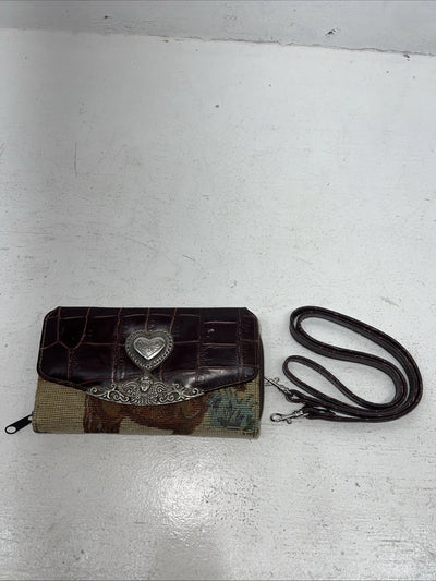 New Congress Leather Fabric Tooled Wallet #100555 P-501
