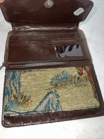 New Congress Leather Fabric Tooled Wallet #100555 P-501