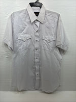 New Men’s Panhandle Slim White Short Sleeve Pearl Snap 16 Large E-70