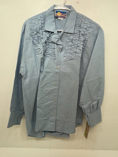 New Women’s Blue Cricket By The Creek Long Sleeve Button Up Shirt M 3B-100
